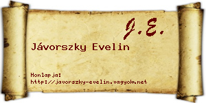 Jávorszky Evelin névjegykártya