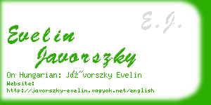 evelin javorszky business card